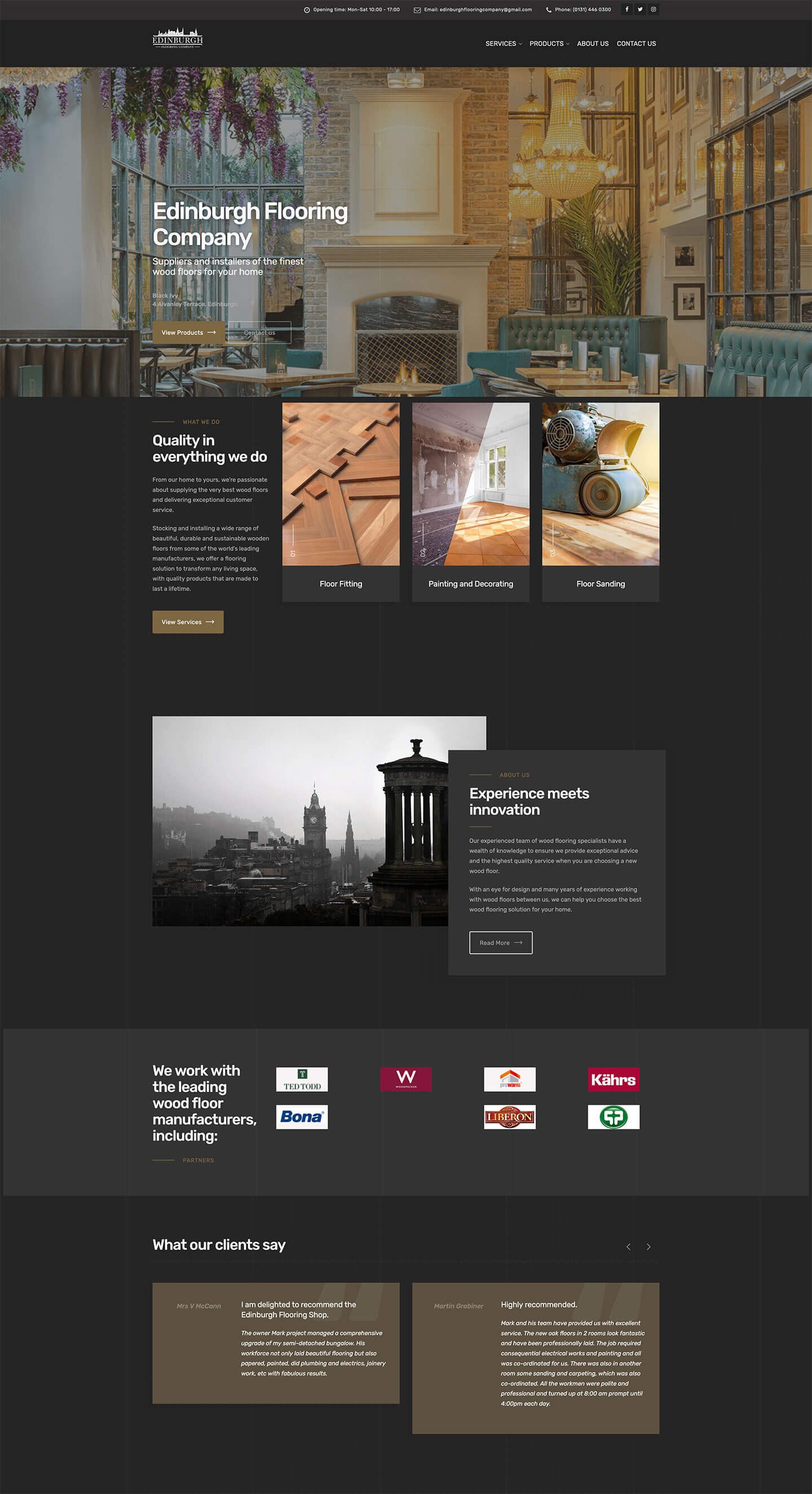 Golden Thread webpage mockup