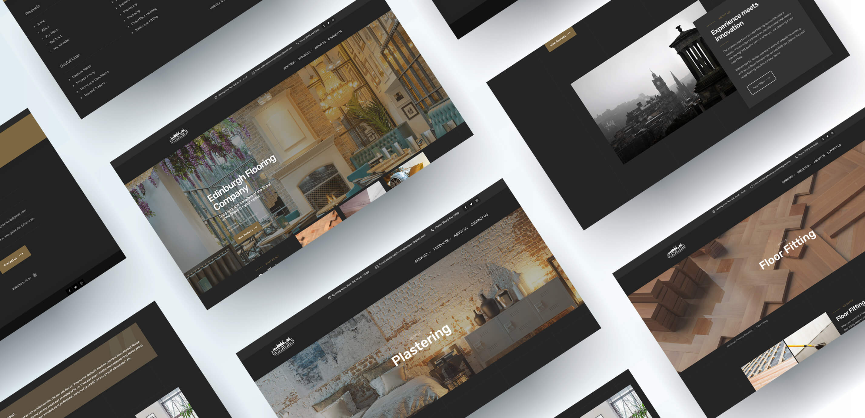 Edinburgh Flooring website screens and layouts