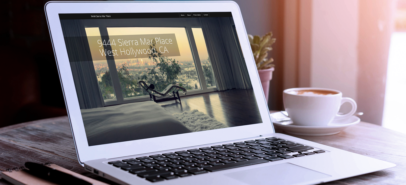 9444 Sierra Mar Place website homepage on an MacBook Air