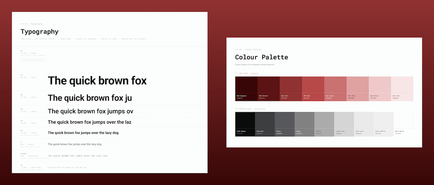 Video Production Edinburgh style guide showing colours and typography