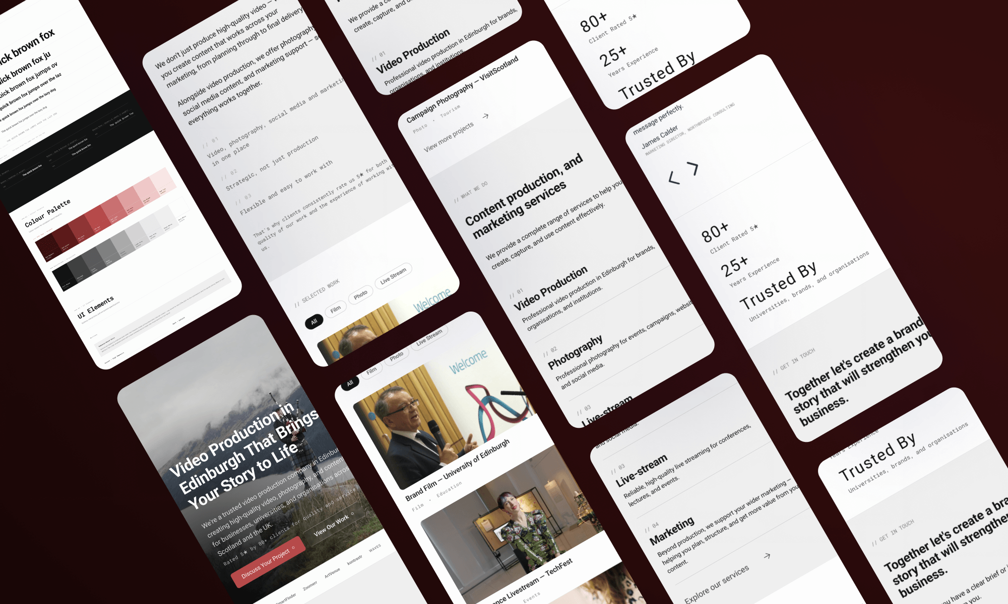 Video Production Edinburgh homepage mockup